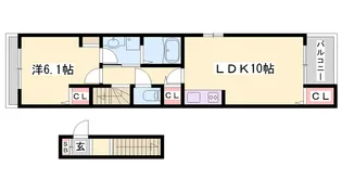 ヴァンベール田寺B【204号室】の間取り