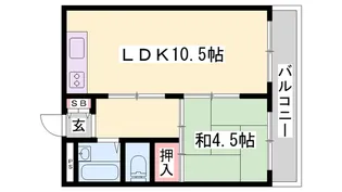 アパートメント高砂【5階】の間取り