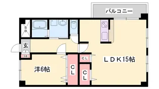 グランツ野里【3階】の間取り