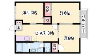 メゾン白国2号【101号室】の間取り