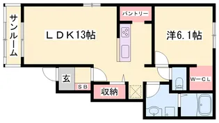 花咲館【1階】の間取り