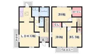 オークスコート西新在家 B棟【6号室】の間取り