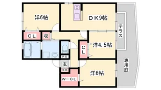 リジェールヒル B棟【101号室】の間取り
