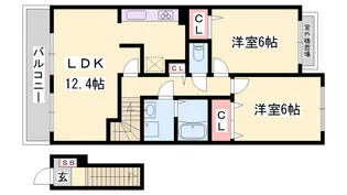 パレ ドゥールC【2階】の間取り