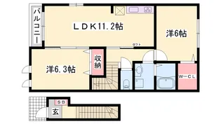 モンシェリー御立A【2階】の間取り