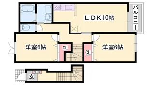 ヴィラ・ポポラーレⅡ【2階】の間取り