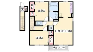セジュールM・青山西【2階】の間取り