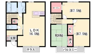 パークハイム壱番館 C棟【C101号室】の間取り