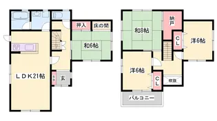 兵庫県姫路市広畑区西蒲田【一戸建】の間取り