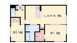 プリニエ赤坂【205号室】の間取り