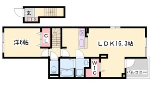 ネバーランドⅢB【2階】の間取り