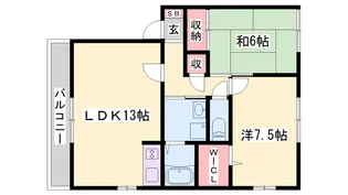 アベニュー御立【A202号室】の間取り