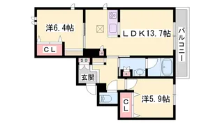 シャーメゾン稲美Ⅱ【101号室】の間取り