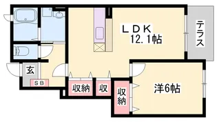 シンヴィオシスD【1階】の間取り