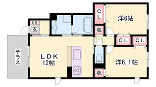 アバンツァート長砂 A棟【1階】の間取り