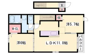 ヌォーヴォ・ドラーゴⅡ【2階】の間取り