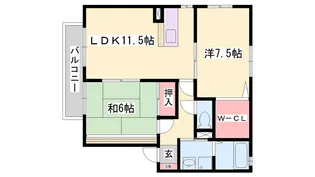 2LDKの間取り画像