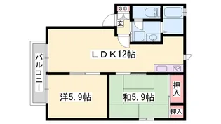 フレグランス坂上【1階】の間取り