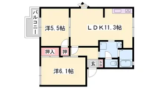 白東ハイツ【2階】の間取り
