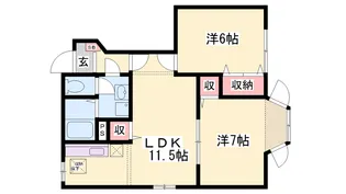 クレストール上野田A【1階】の間取り