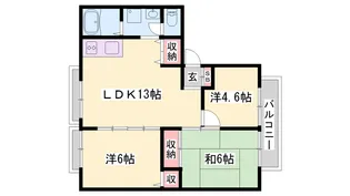 サンライフ玉手【2階】の間取り