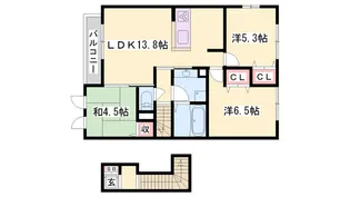 ミリオンフルール【2階】の間取り