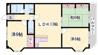 グリーンハイツ中島【3階】の間取り