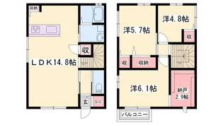 兵庫県加古郡播磨町北本荘1丁目【一戸建】の間取り