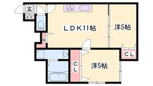 サファイア伊伝居【4-1F号室】の間取り