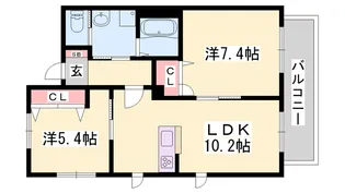 ガーデンハイツ【1階】の間取り