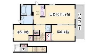 シャーメゾン八幡【2階】の間取り