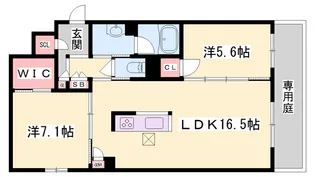 シャーメゾングラン今在家【1階】の間取り