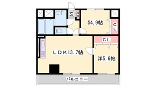 MISTRAL北条口Ⅱ【302号室】の間取り