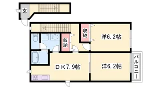 レフィナード阿成【2階】の間取り