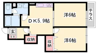 宮北ガーデンハウス【1階】の間取り
