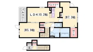 ザ・ビレッジグリーン飾東【2階】の間取り