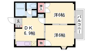ウスキハイツ【2階】の間取り