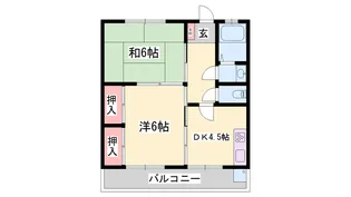 龍野ハイツ【4階】の間取り