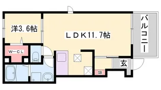 ミーテククルⅡ【104号室】の間取り
