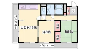 2LDKの間取り画像