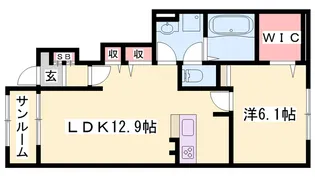 オイコス オニロ 相生B【1階】の間取り