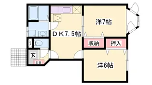 ウエストウッド【1階】の間取り