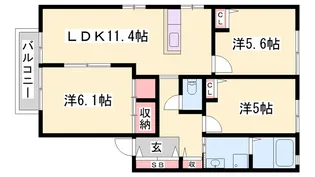 グリーンハイツR A棟【2階】の間取り