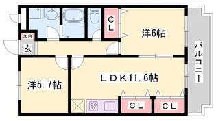 玲巧ハイツ3【2階】の間取り