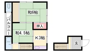 伊伝居土居アパート【S-2F号室】の間取り