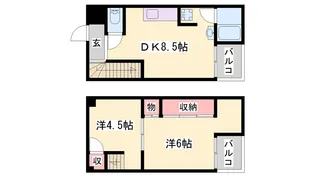 ビレッジハウス書写台【1-101号室】の間取り