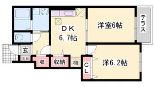2DKの間取り画像