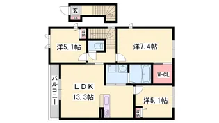 シャーメゾン福田【2階】の間取り