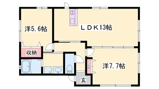 ハリマハイツ峰【101号室】の間取り