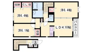 サンテヴィル【2階】の間取り